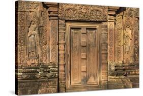 Bas-Relief at Banteay Srei Temple in Angkor-Michael Nolan-Stretched Canvas