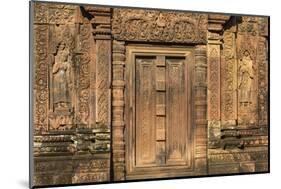 Bas-Relief at Banteay Srei Temple in Angkor-Michael Nolan-Mounted Photographic Print