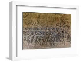 Bas-Relief Carvings, Angkor Wat, Angkor, UNESCO World Heritage Site, Siem Reap, Cambodia, Indochina-Michael Nolan-Framed Photographic Print