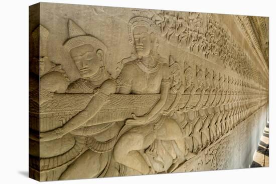 Bas-Relief Carvings from the Churning of the Sea of Milk Myth-Michael Nolan-Stretched Canvas