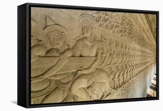 Bas-Relief Carvings from the Churning of the Sea of Milk Myth-Michael Nolan-Framed Stretched Canvas