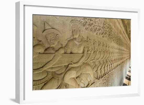 Bas-Relief Carvings from the Churning of the Sea of Milk Myth-Michael Nolan-Framed Photographic Print