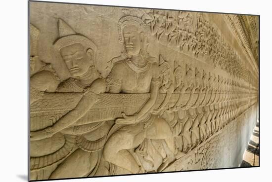 Bas-Relief Carvings from the Churning of the Sea of Milk Myth-Michael Nolan-Mounted Photographic Print