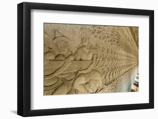 Bas-Relief Carvings from the Churning of the Sea of Milk Myth-Michael Nolan-Framed Photographic Print