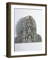 Bas-Relief Depicting Scenes of the Life of Buddha, Gandhara Period-null-Framed Giclee Print