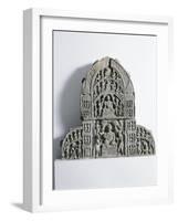 Bas-Relief Depicting Scenes of the Life of Buddha, Gandhara Period-null-Framed Giclee Print