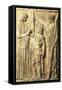 Bas-Relief Depicting Triad of Eleusinian Mysteries: Demeter, Triptolemus and Persephone-null-Framed Stretched Canvas