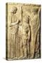 Bas-Relief Depicting Triad of Eleusinian Mysteries: Demeter, Triptolemus and Persephone-null-Stretched Canvas