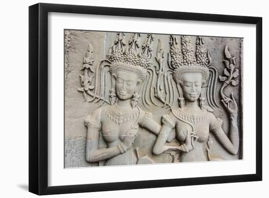 Bas-Relief Frieze at Angkor Wat-Michael Nolan-Framed Photographic Print