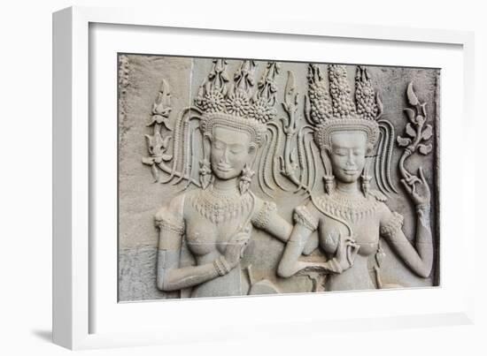 Bas-Relief Frieze at Angkor Wat-Michael Nolan-Framed Photographic Print