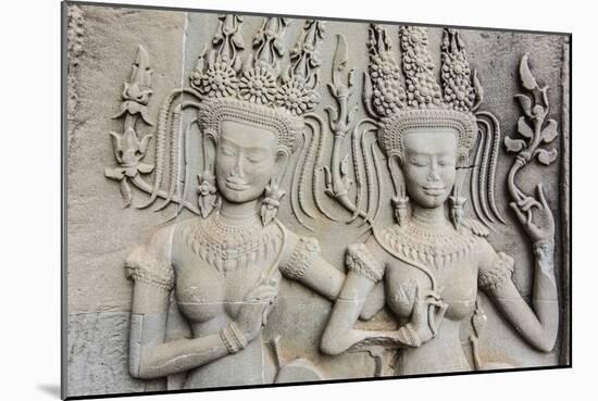 Bas-Relief Frieze at Angkor Wat-Michael Nolan-Mounted Photographic Print