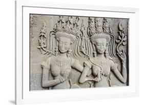 Bas-Relief Frieze at Angkor Wat-Michael Nolan-Framed Photographic Print