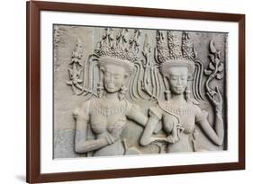 Bas-Relief Frieze at Angkor Wat-Michael Nolan-Framed Photographic Print