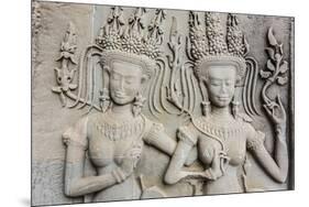 Bas-Relief Frieze at Angkor Wat-Michael Nolan-Mounted Photographic Print