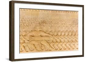 Bas-Relief Frieze at Angkor Wat-Michael Nolan-Framed Photographic Print