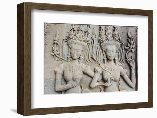 Bas-Relief Frieze at Angkor Wat-Michael Nolan-Framed Photographic Print