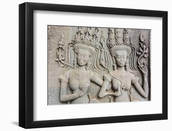 Bas-Relief Frieze at Angkor Wat-Michael Nolan-Framed Photographic Print