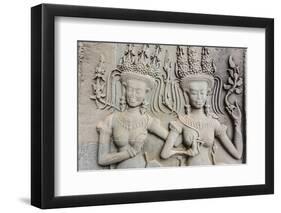 Bas-Relief Frieze at Angkor Wat-Michael Nolan-Framed Photographic Print