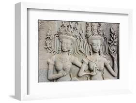 Bas-Relief Frieze at Angkor Wat-Michael Nolan-Framed Photographic Print