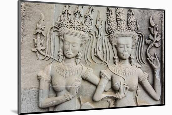 Bas-Relief Frieze at Angkor Wat-Michael Nolan-Mounted Photographic Print