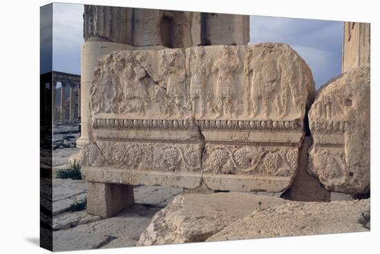 Bas-Relief from Temple of Bel or Baal, Palmyra-null-Stretched Canvas