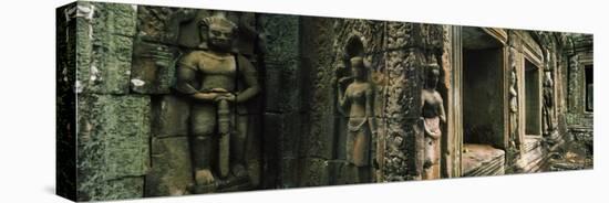 Bas Relief in a Temple, Banteay Kdei, Angkor, Cambodia-null-Stretched Canvas