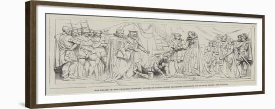 Bas-Relief in the Prince's Chamber, House of Lords, Queen Elizabeth Knighting Sir Francis Drake-null-Framed Giclee Print