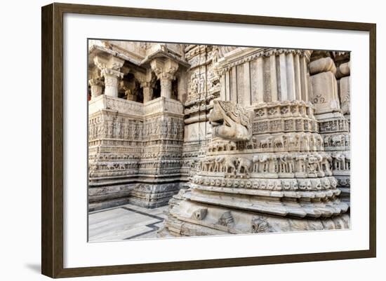 Bas Relief. Jagdish Temple. Udaipur Rajasthan. India-Tom Norring-Framed Photographic Print