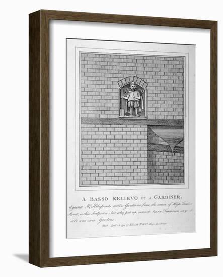 Bas Relief of a Gardener, Gardner's Lane, City of London, 1791-John Thomas Smith-Framed Giclee Print