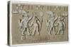 Bas Relief of Ancient Aztec Warriors-D.k. Bonatti-Stretched Canvas