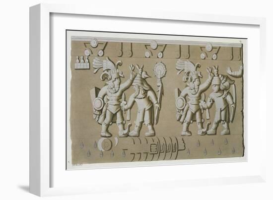 Bas Relief of Ancient Aztec Warriors-D.k. Bonatti-Framed Giclee Print