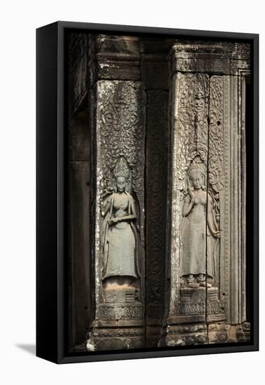 Bas-Relief of Apsara, Angkor World Heritage Site-David Wall-Framed Stretched Canvas