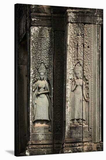 Bas-Relief of Apsara, Angkor World Heritage Site-David Wall-Stretched Canvas