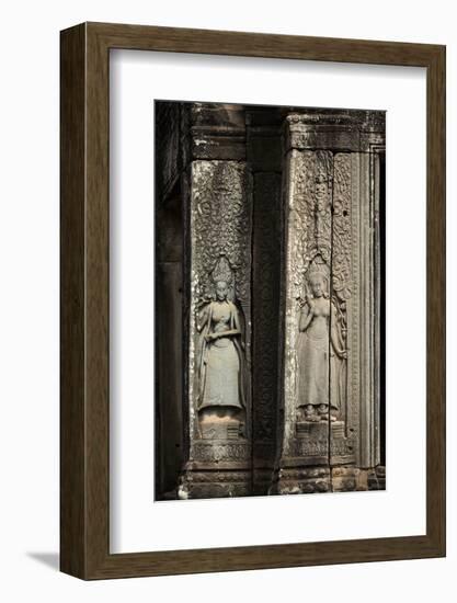 Bas-Relief of Apsara, Angkor World Heritage Site-David Wall-Framed Photographic Print