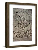 Bas-Relief of Apsara, Angkor World Heritage Site-David Wall-Framed Photographic Print