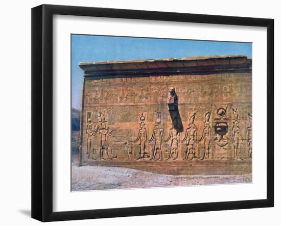 Bas-Relief of Cleopatra, Caesarion, Temple of Hathor, Dendara in Egypt, 20th Century-null-Framed Giclee Print