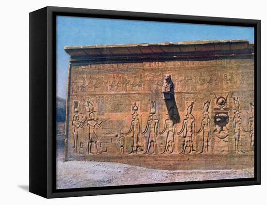 Bas-Relief of Cleopatra, Caesarion, Temple of Hathor, Dendara in Egypt, 20th Century-null-Framed Stretched Canvas