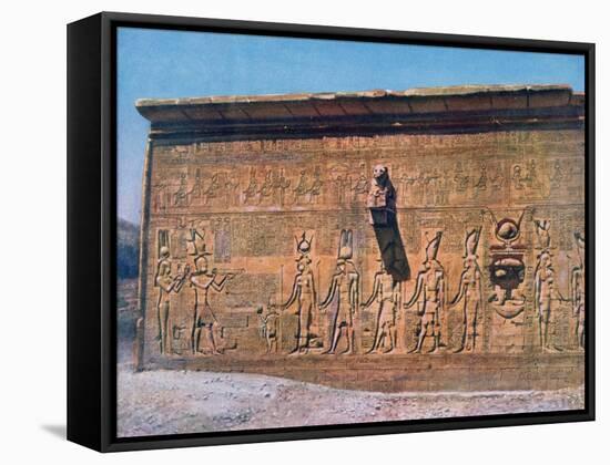 Bas-Relief of Cleopatra, Caesarion, Temple of Hathor, Dendara in Egypt, 20th Century-null-Framed Stretched Canvas