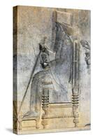 Bas-Relief of Hearing of King Darius I Sitting on Throne, Treasure Room, Persepolis-null-Stretched Canvas