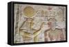 Bas-Relief of Pharaoh Seti I on Right with the Goddess Hathor on Left-Richard Maschmeyer-Framed Stretched Canvas