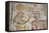 Bas-Relief of Pharaoh Seti I on Right with the Goddess Hathor on Left-Richard Maschmeyer-Framed Stretched Canvas