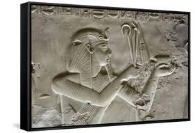 Bas-Relief of Pharaoh Seti I, Temple of Seti I, Abydos, Egypt, North Africa, Africa-Richard Maschmeyer-Framed Stretched Canvas