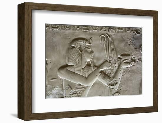 Bas-Relief of Pharaoh Seti I, Temple of Seti I, Abydos, Egypt, North Africa, Africa-Richard Maschmeyer-Framed Photographic Print