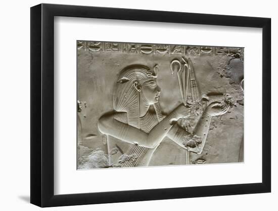 Bas-Relief of Pharaoh Seti I, Temple of Seti I, Abydos, Egypt, North Africa, Africa-Richard Maschmeyer-Framed Photographic Print