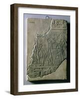 Bas Relief of Priestesses Gathering Grapes, 26th-30th Dynasty-Late Period Egyptian-Framed Giclee Print