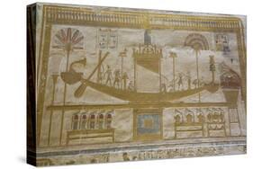 Bas-Relief of Sacred Barque Boat, Temple of Seti I, Abydos, Egypt, North Africa, Africa-Richard Maschmeyer-Stretched Canvas