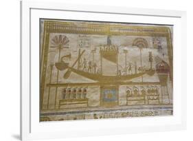 Bas-Relief of Sacred Barque Boat, Temple of Seti I, Abydos, Egypt, North Africa, Africa-Richard Maschmeyer-Framed Photographic Print