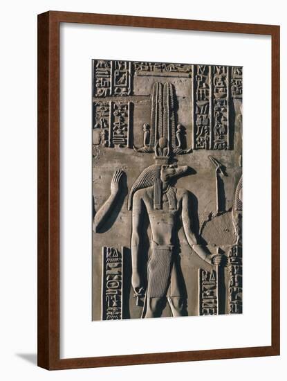 Bas-Relief of Sobek, Crocodile-Headed God, Temple of Sobek and Haroeris-null-Framed Giclee Print