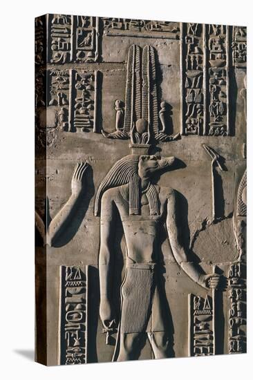 Bas-Relief of Sobek, Crocodile-Headed God, Temple of Sobek and Haroeris-null-Stretched Canvas