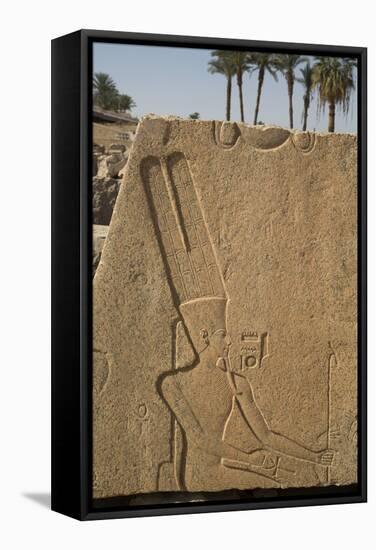 Bas-Relief of the God Amun, Karnak Temple, Luxor, Thebes, Egypt, North Africa, Africa-Richard Maschmeyer-Framed Stretched Canvas